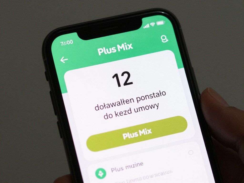 Ekran telefonu pokazujący informację o pozostałych doładowaniach w Plus Mix