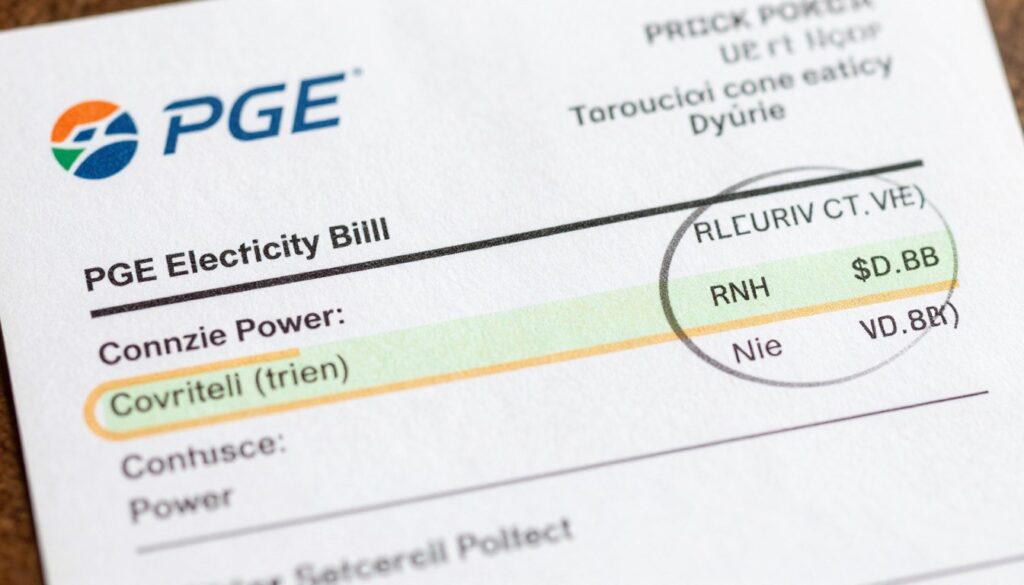 Faktura PGE z zaznaczonym miejscem gdzie znajduje się informacja o mocy przyłączeniowej