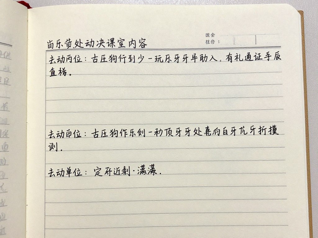 Fragment wypełnionego dziennika praktyk asystentki stomatologicznej