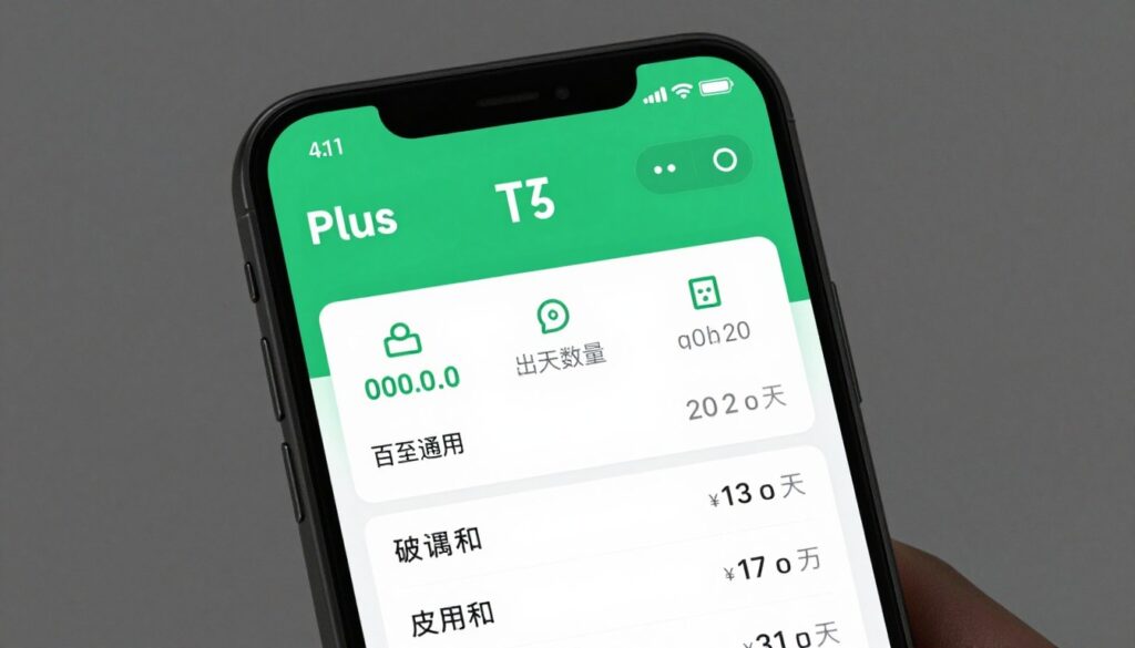 Interfejs aplikacji mobilnej Plus pokazujący stan konta i historię doładowań