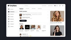 Interfejs platformy OnlyFans z opcjami monetyzacji treści i onlyfans jak zarobić