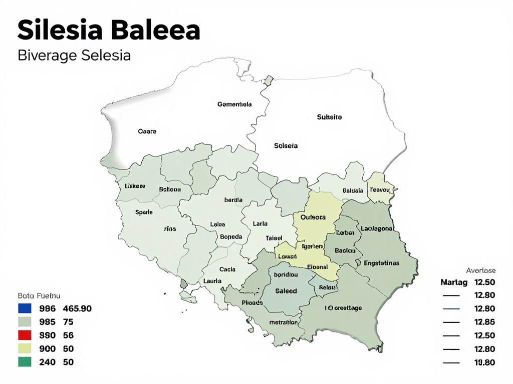 Mapa Polski z zaznaczonymi regionami górniczymi i średnimi zarobkami - ile zarabiają górnicy w polsce