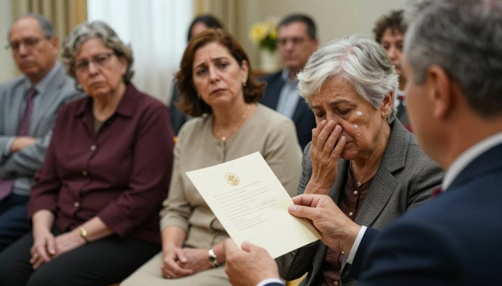 Osoba czytająca wzruszający list pożegnalny podczas uroczystości odejścia na emeryturę