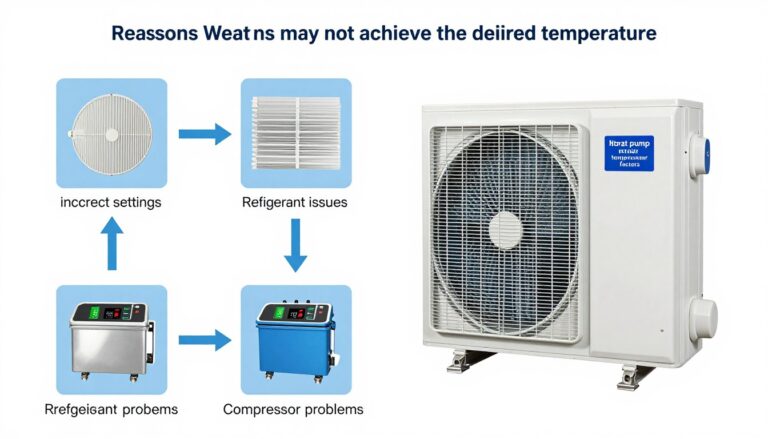 Pompa ciepła nie osiąga zadanej temperatury - schemat diagnostyczny pokazujący główne przyczyny problemu
