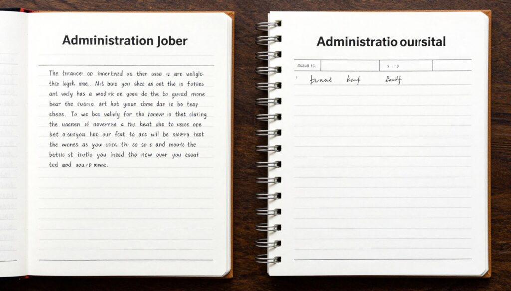 Porównanie prawidłowo i nieprawidłowo wypełnionego dziennika praktyk technik administracji