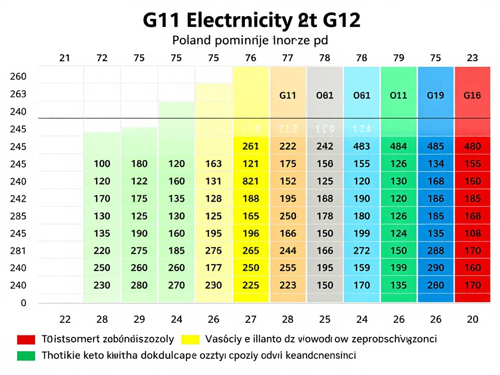 Porównanie taryf G11 i G12 - wykres pokazujący różnice w cenach energii w zależności od pory dnia