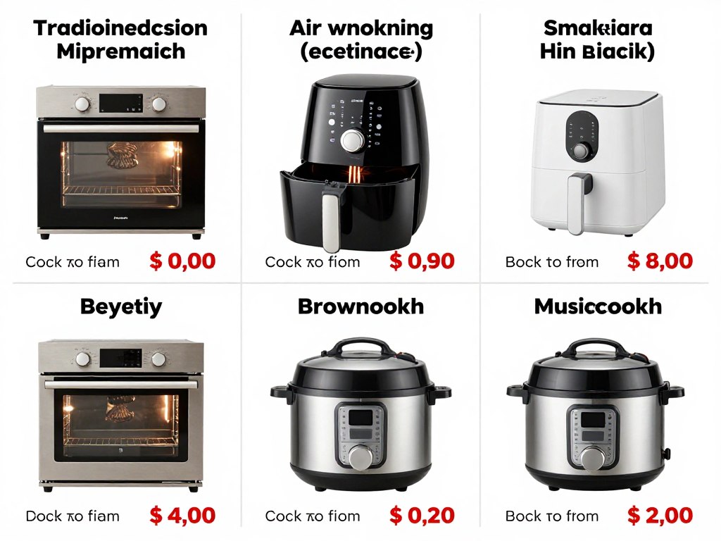 Porównanie zużycia energii przez piekarnik, airfryer i multicooker