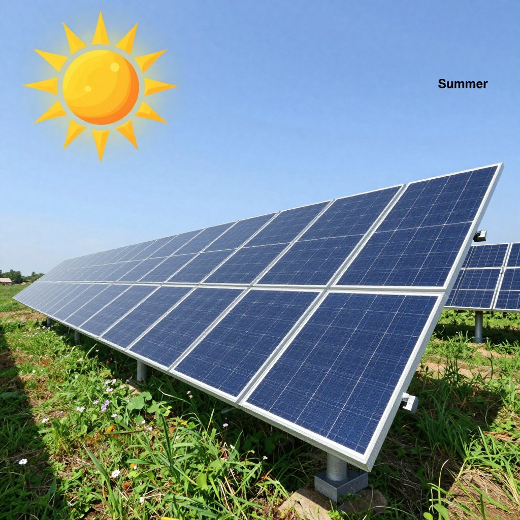 Pozycja słońca latem i odpowiedni kąt nachylenia paneli fotowoltaicznych
