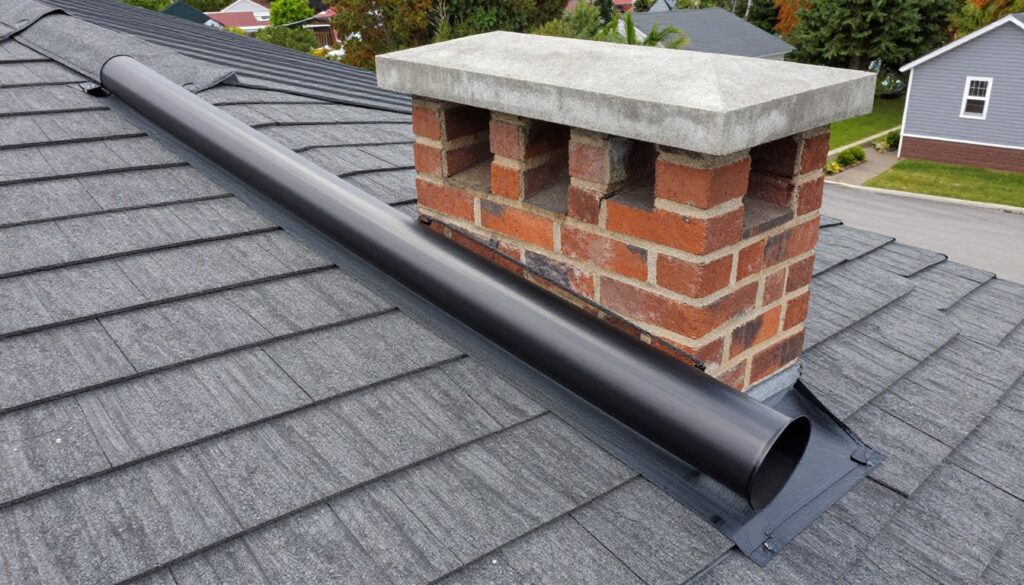 Prawidłowo wykonana obróbka blacharska komina - efekt końcowy