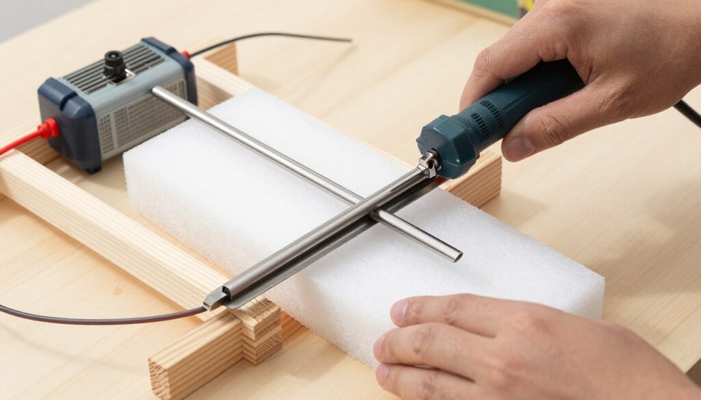 Proces budowy prostego urządzenia do cięcia styropianu z transformatorem