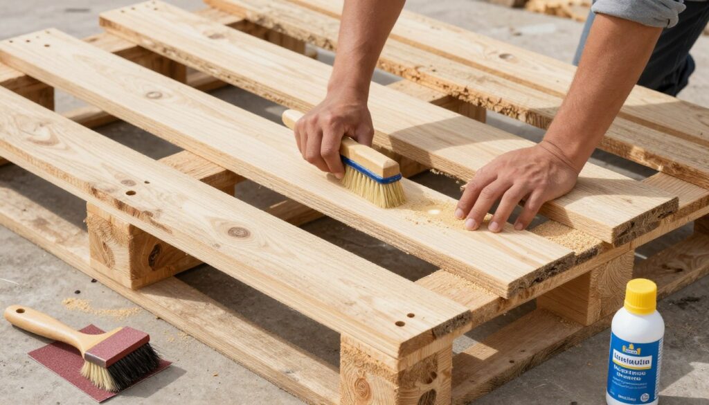 Proces przygotowania i czyszczenia palet przed budową drewutni