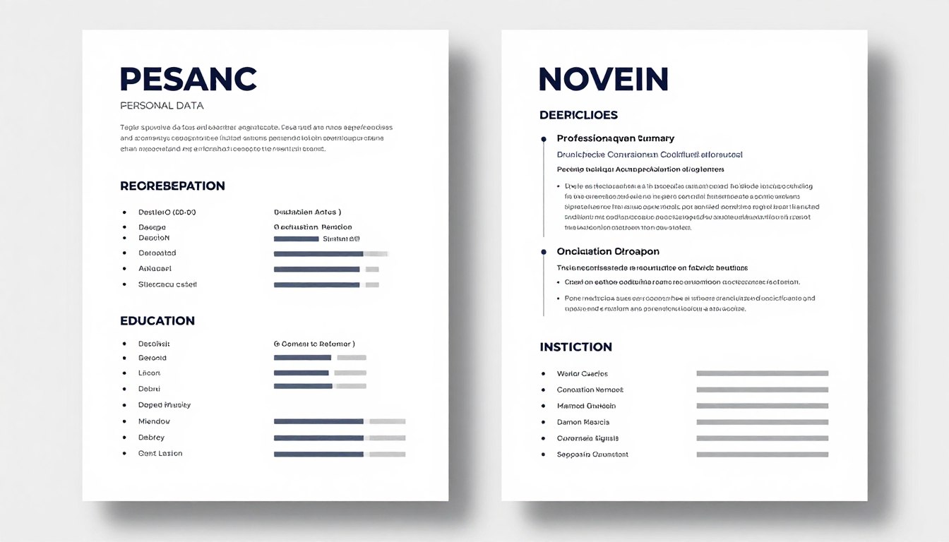 Przykładowy układ prostego CV z wyraźnie zaznaczonymi sekcjami