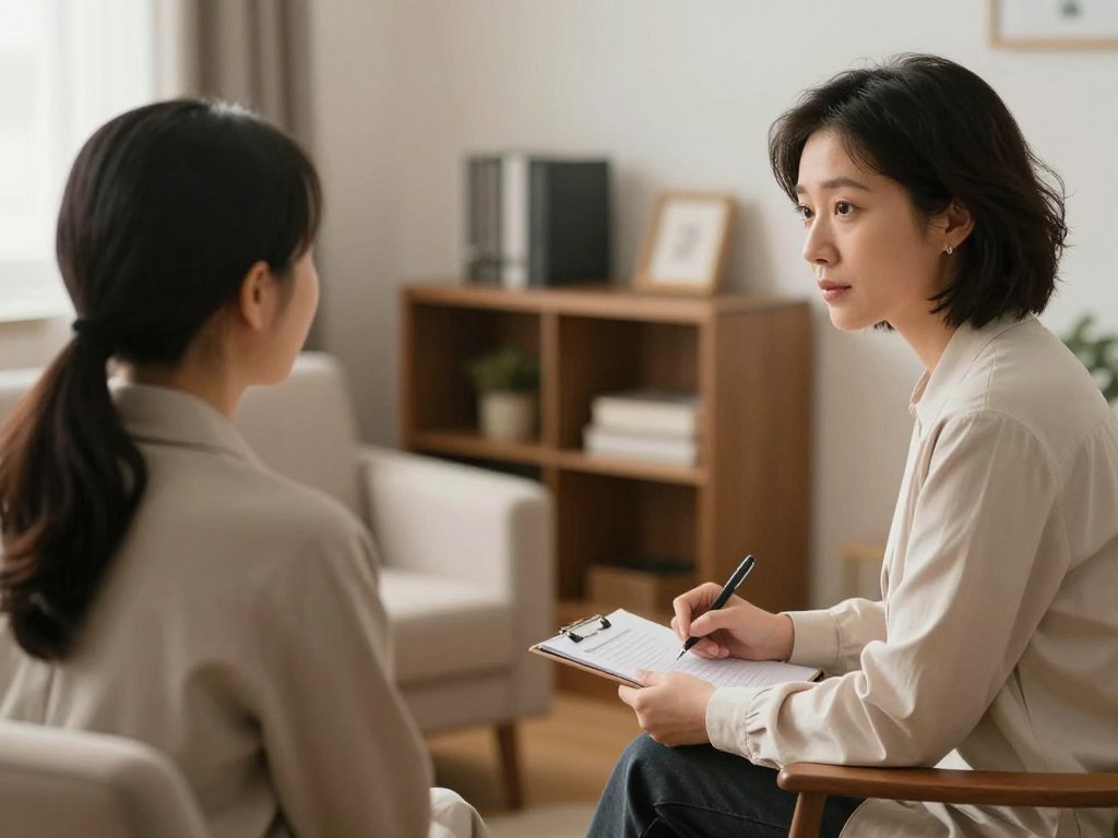 Psycholog podczas sesji terapeutycznej z pacjentem