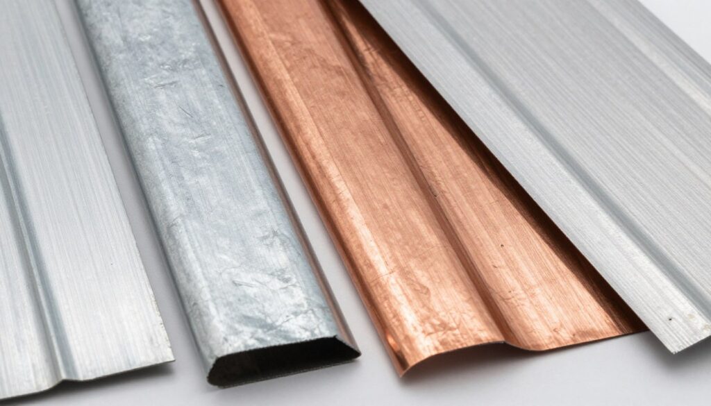 Różne materiały stosowane w obróbce blacharskiej komina - porównanie