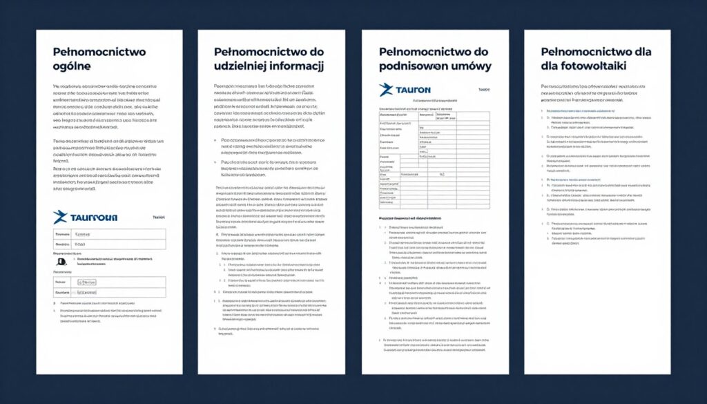 Różne rodzaje pełnomocnictw Tauron z wyjaśnieniem ich zastosowania