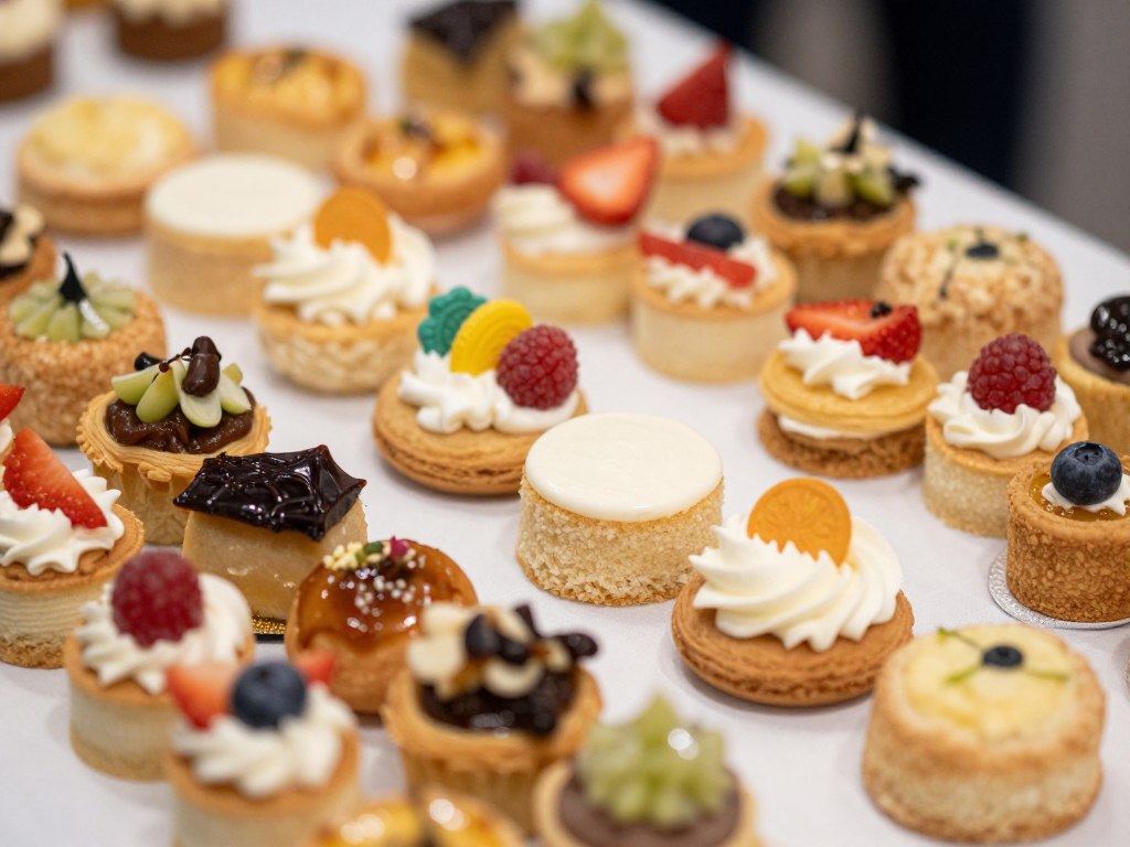 Różnorodne przekąski i ciasta na stole podczas pożegnania osoby odchodzącej na emeryturę