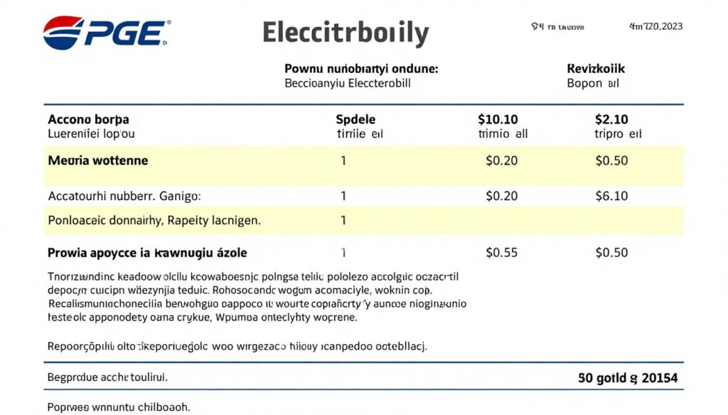 Szczegółowa analiza rachunku za prąd z zaznaczonymi elementami