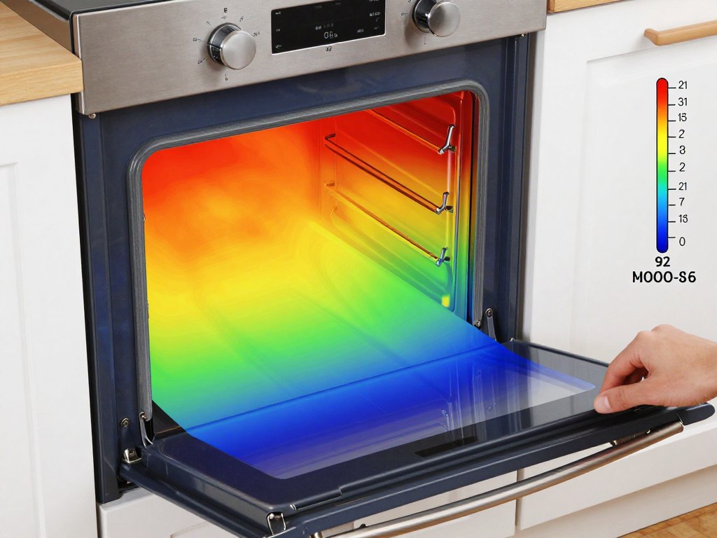 Utrata ciepła przy otwieraniu drzwiczek piekarnika - wizualizacja