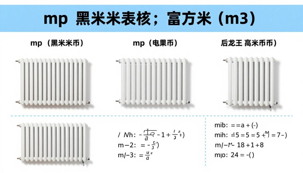 Wizualne przedstawienie przelicznika jednostek mp na m3 stosowanych w ogrzewnictwie