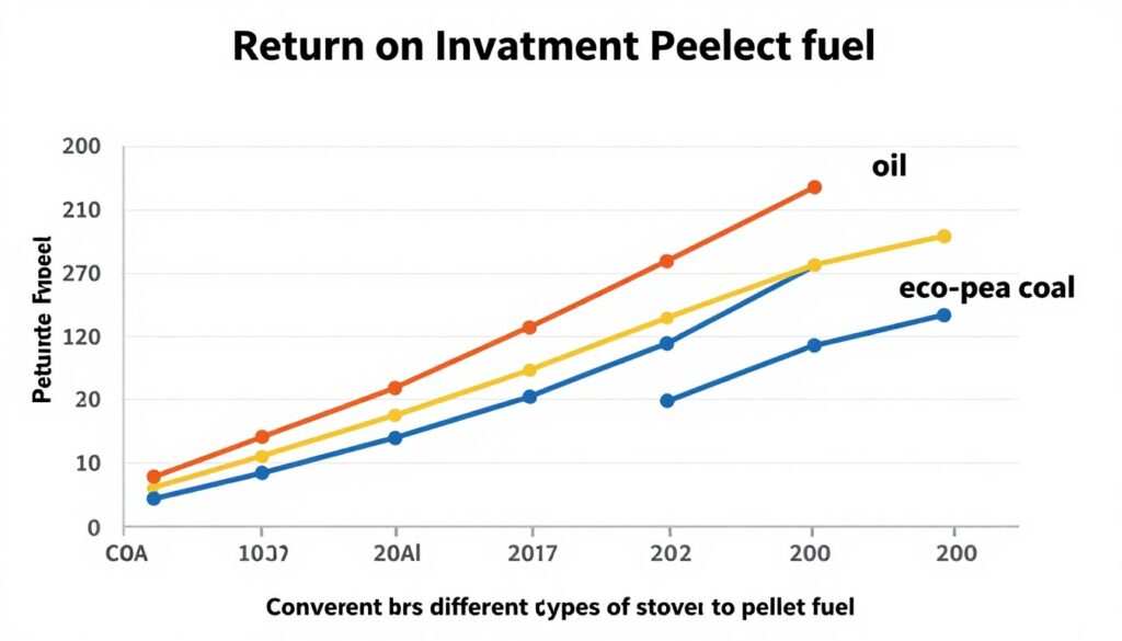Wykres okresu zwrotu inwestycji przy przeróbce pieca na pellet