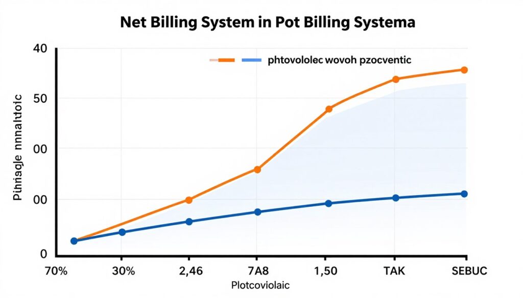 Wykres pokazujący zależność między limitami zużycia energii a opłacalnością fotowoltaiki