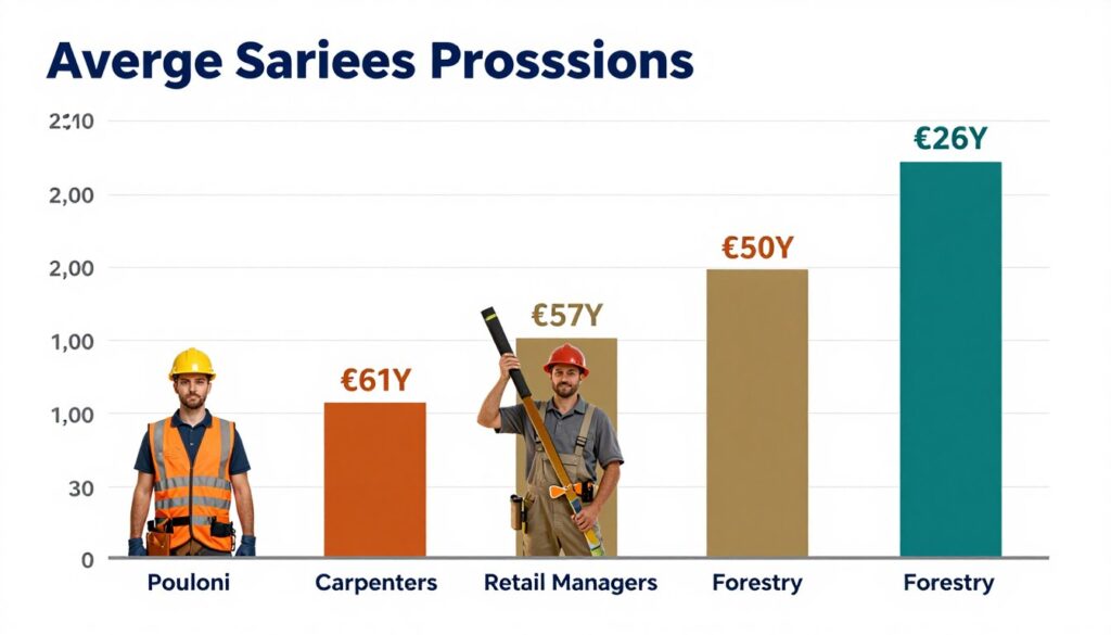 Wykres porównujący zarobki w różnych zawodach w Polsce - ile zarabiają górnicy w polsce w porównaniu do innych zawodów