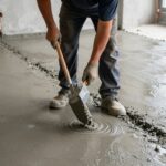 Wylewka betonowa cena za m2 robocizny bez materiału - pracownik wykonujący wylewkę
