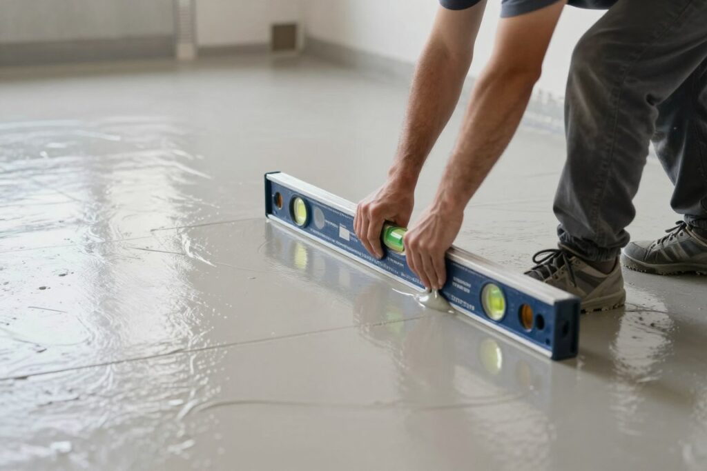 Wylewka samopoziomująca - proces aplikacji i efekt końcowy