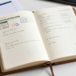 Wypełniony dziennik praktyk technik administracji z przykładowymi wpisami