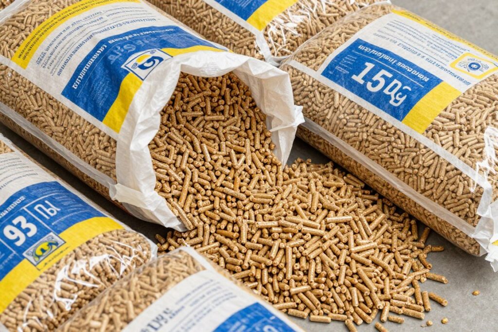 Wysokiej jakości pellet drzewny z Ukrainy pakowany w worki - sprzedam olej opałowy cena