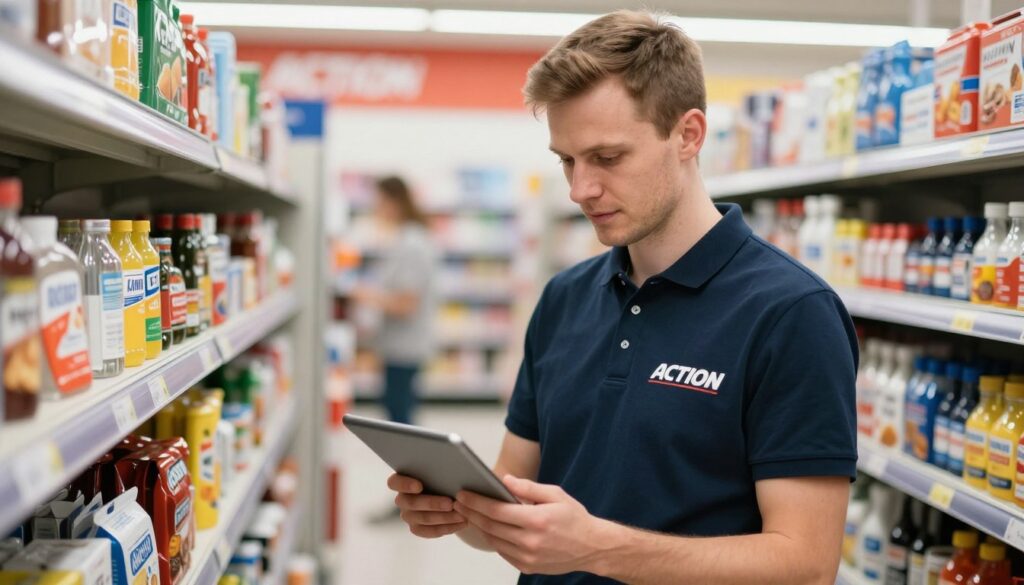 Zastępca kierownika w sklepie Action podczas pracy - action zastępca kierownika zarobki