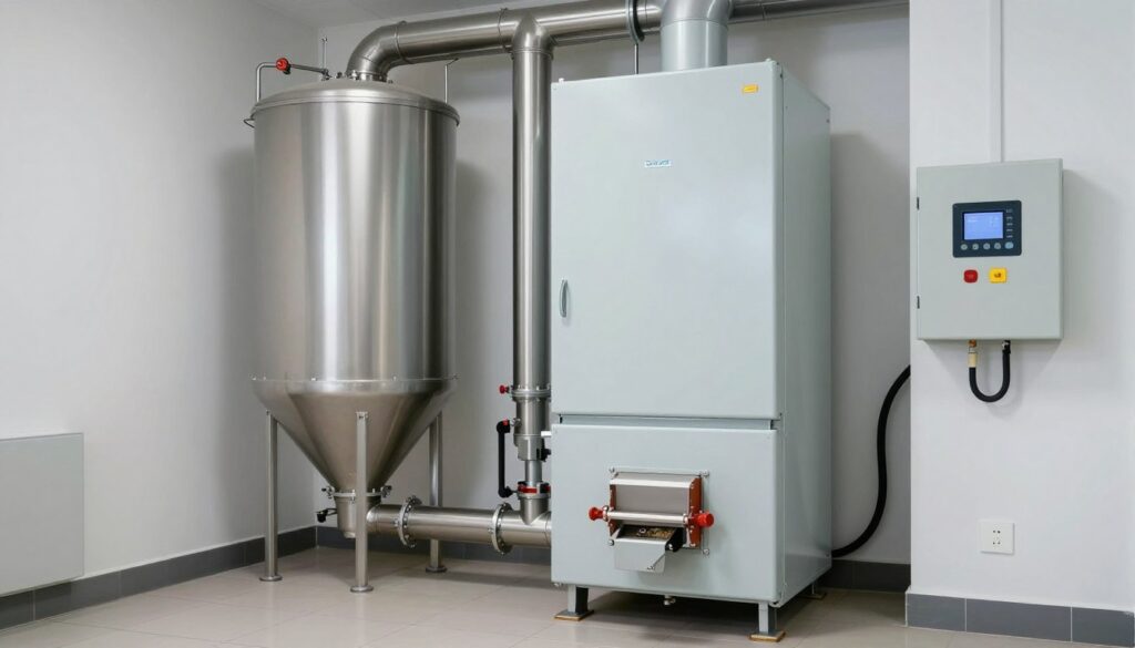 Zmodernizowana kotłownia z palnikiem na pellet