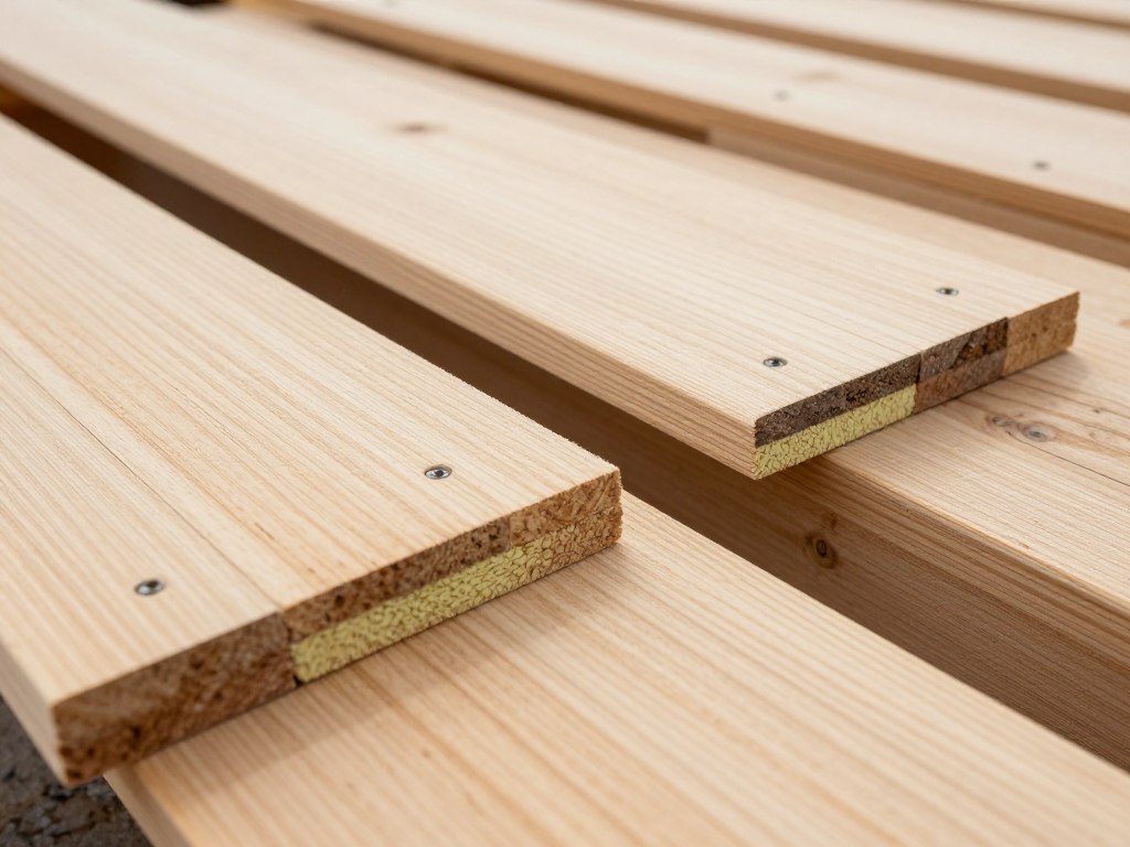 Dach bez murłaty na zakładkę - zbliżenie na połączenie desek