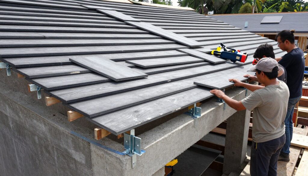 Dach bez murłaty - proces montażu konstrukcji na zakładkę