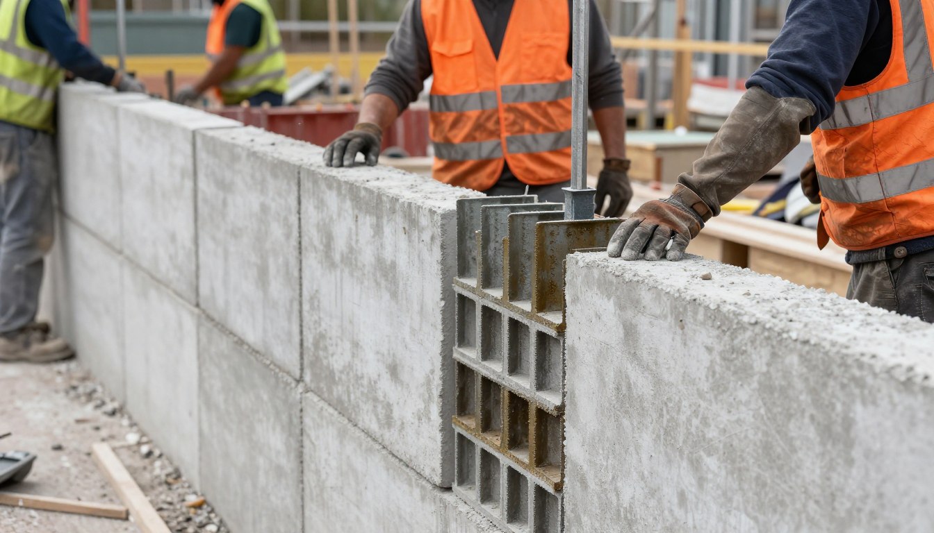 Forma do pustaków wykorzystywana na placu budowy