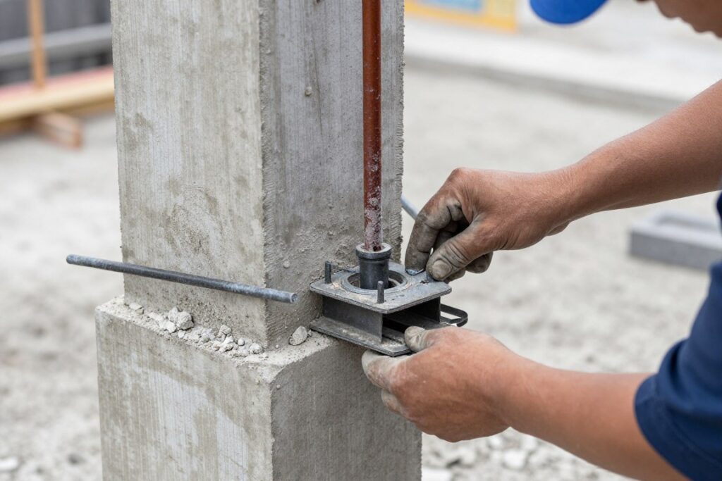 Forma do pustaków wykorzystywana przy budowie słupków