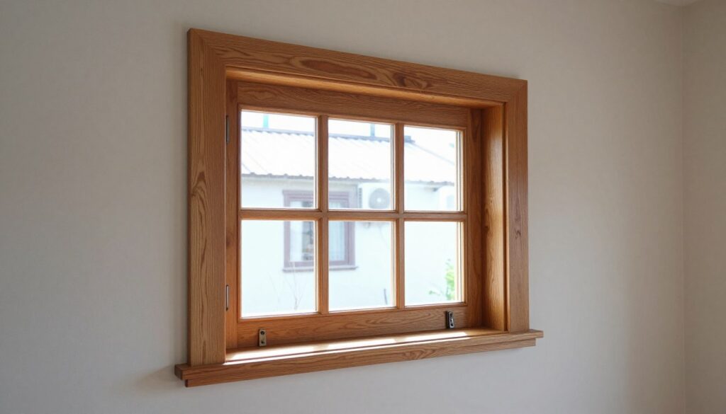 Gotowe okno drewniane wykonane samodzielnie