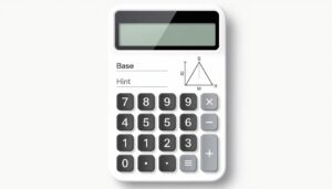 Kalkulator do obliczania pola trójkąta z zaznaczonymi wymiarami