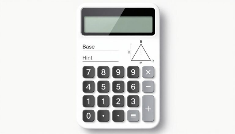 Kalkulator do obliczania pola trójkąta z zaznaczonymi wymiarami
