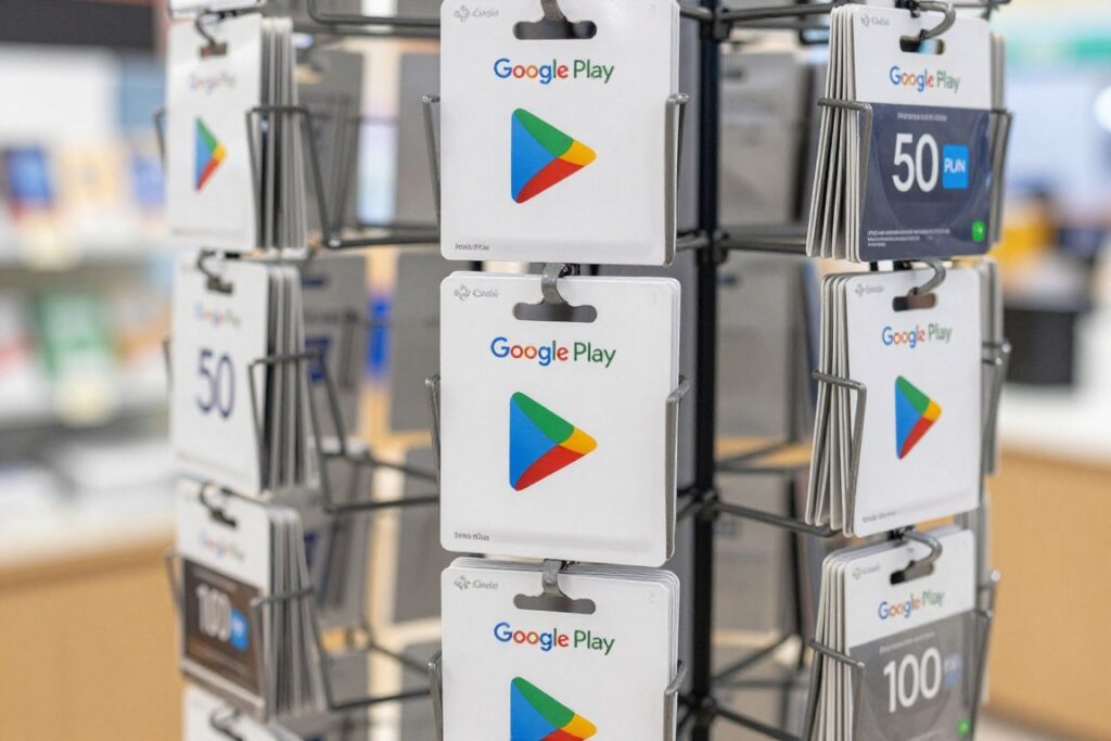 Karty podarunkowe Google Play w różnych nominałach