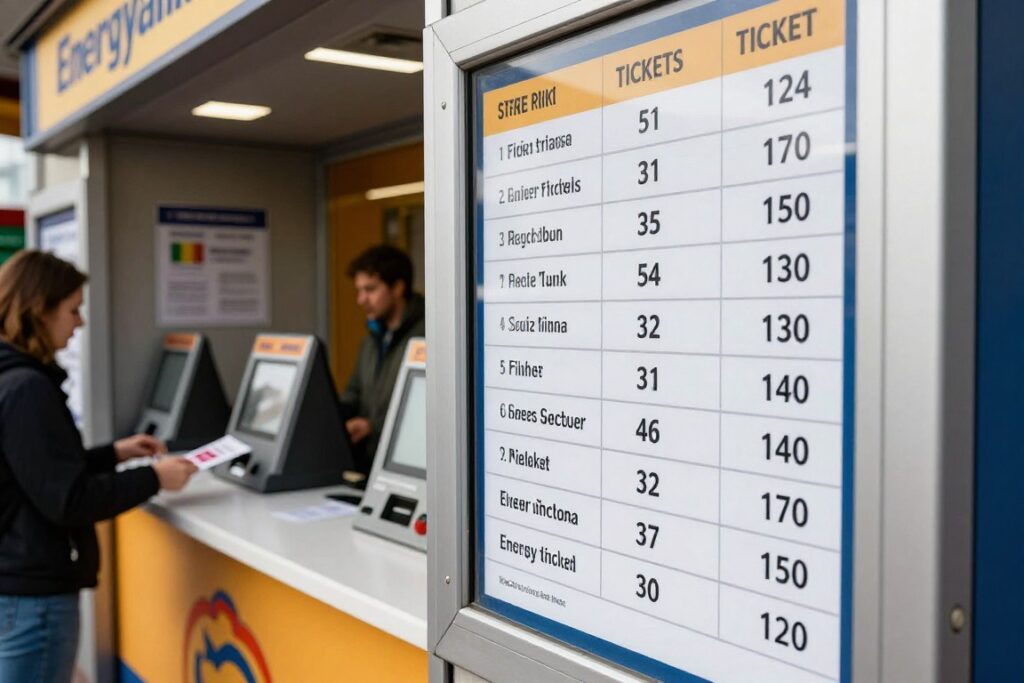 Kasa biletowa w Energylandii z cennikiem biletów wstępu