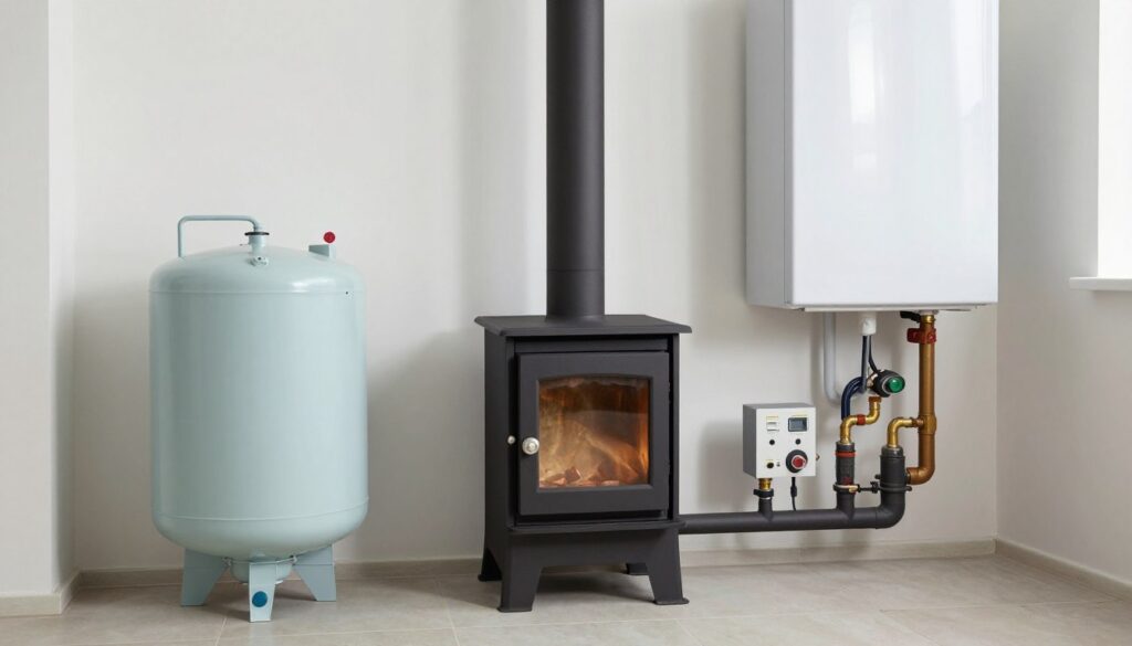 Kompletna instalacja pieca na pellet w kotłowni