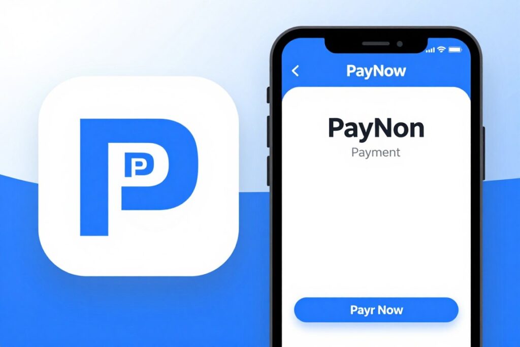 Logo PayNow i przykładowy interfejs płatności