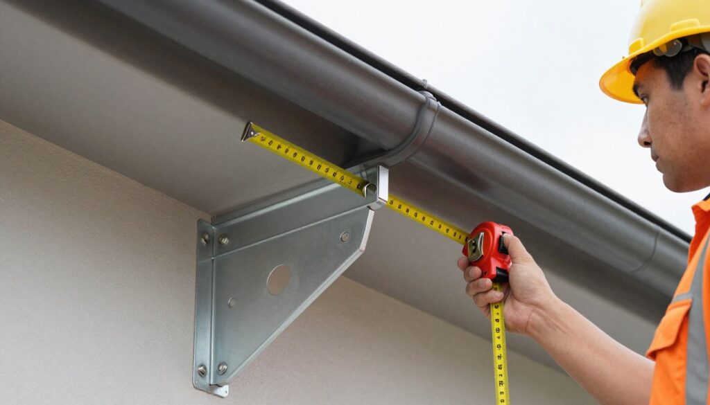 Montaż uchwytów do rynny aluminiowej z zachowaniem odpowiedniego rozstawu Montaż uchwytów do rynny aluminiowej z zachowaniem odpowiedniego rozstawu