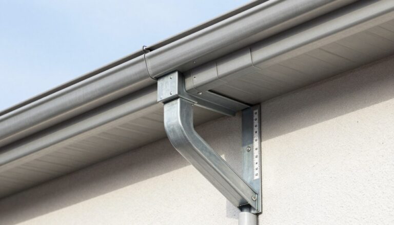 Prawidłowo zamontowane uchwyty do rynny z zachowaniem odpowiedniego rozstawu