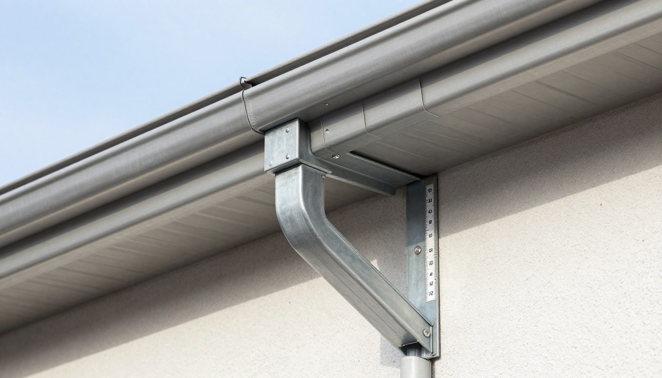 Prawidłowo zamontowane uchwyty do rynny z zachowaniem odpowiedniego rozstawu