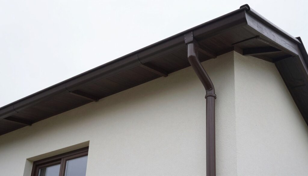 Prawidłowo zamontowany system rynnowy z odpowiednim rozstawem uchwytów