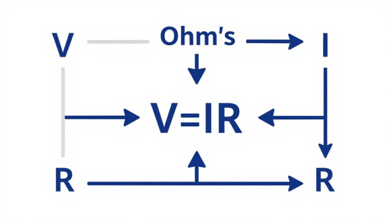 Prawo Ohma kalkulator - schemat zależności między napięciem, prądem i rezystancją