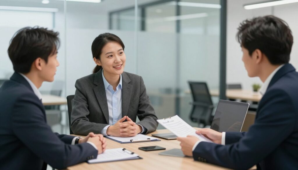 Rozmowa negocjacyjna między pracownikiem a przełożonym