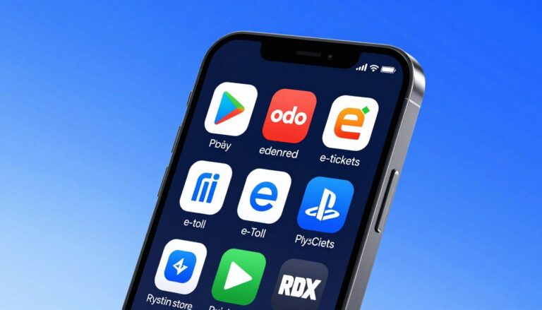 Różne inne usługi cyfrowe przedstawione na ekranie smartfona